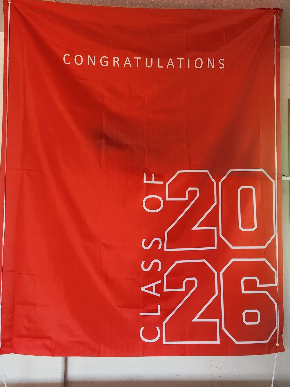 Congratulations Class of 2026 Red Graduation Banner